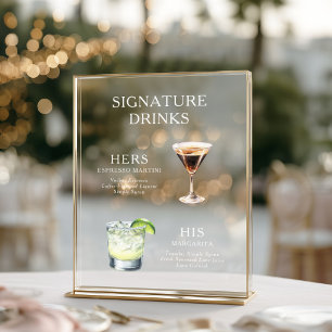 Moderne elegante Schriftzuggetränke Cocktail Acrylschild