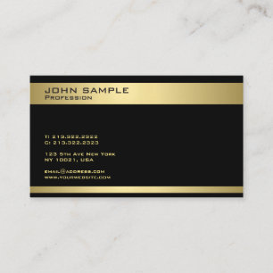 Moderne, elegante Schwarz-Gold-Berufliche Vorlage Visitenkarte