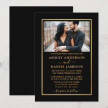 Moderne, elegante Schwarz-Gold-Hochzeit