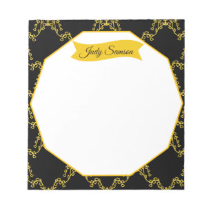 Moderne elegante Schwarz & Gold Muster einfach sti Notizblock