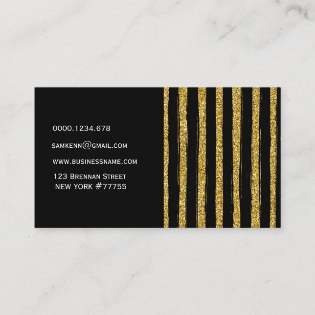 Moderne elegante schwarz-goldene Visitenkarte (Vorderseite)