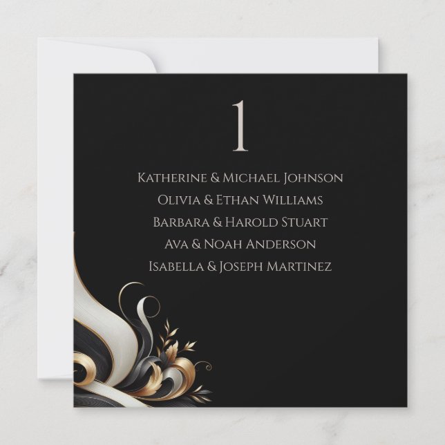 Moderne Elegante Schwarz und Gold Einladung (Vorderseite)
