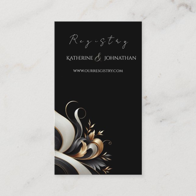 Moderne Elegante Schwarz und Gold Visitenkarte (Vorderseite)