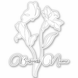 Moderne, elegante Schwarz-Weiß-Blume Aufkleber