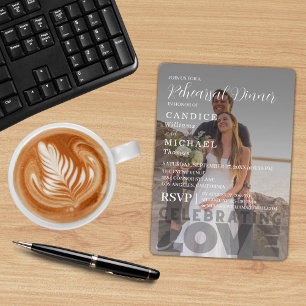 Moderne, elegante Schwarz-Weiß-Foto-Hochzeit Einladung