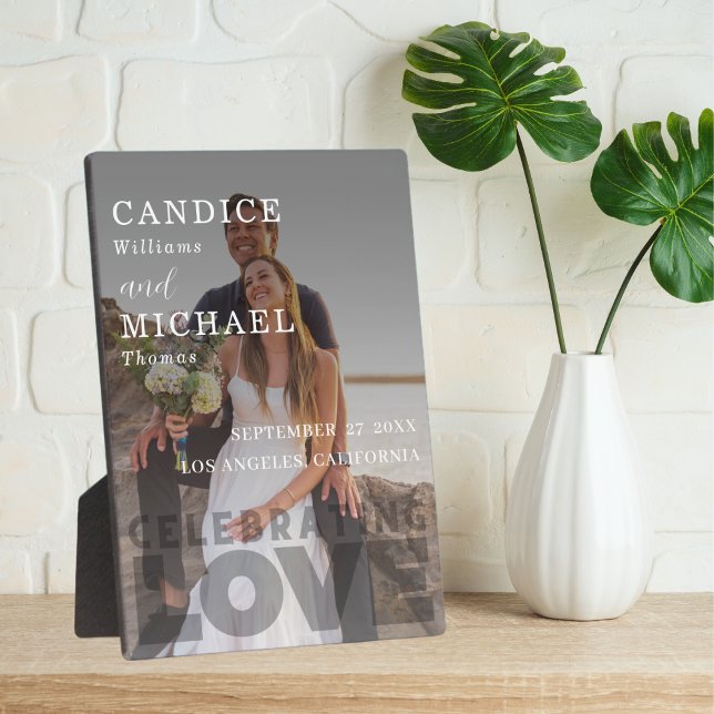 Moderne, elegante Schwarz-Weiß-Foto-Hochzeit Fotoplatte (Von Creator hochgeladen)