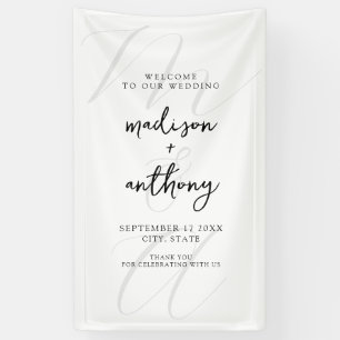 Moderne, elegante Schwarz-Weiß-Hochzeit Banner