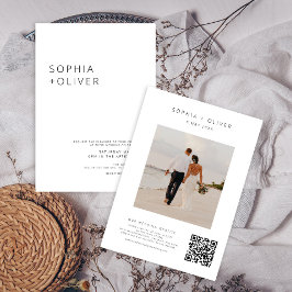 Moderne, elegante Schwarz-Weiß-Hochzeit Einladung