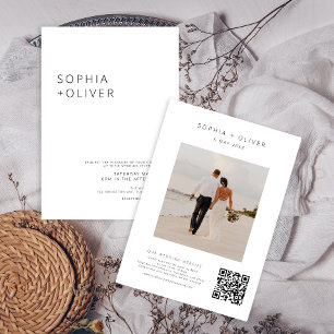 Moderne, elegante Schwarz-Weiß-Hochzeit Einladung