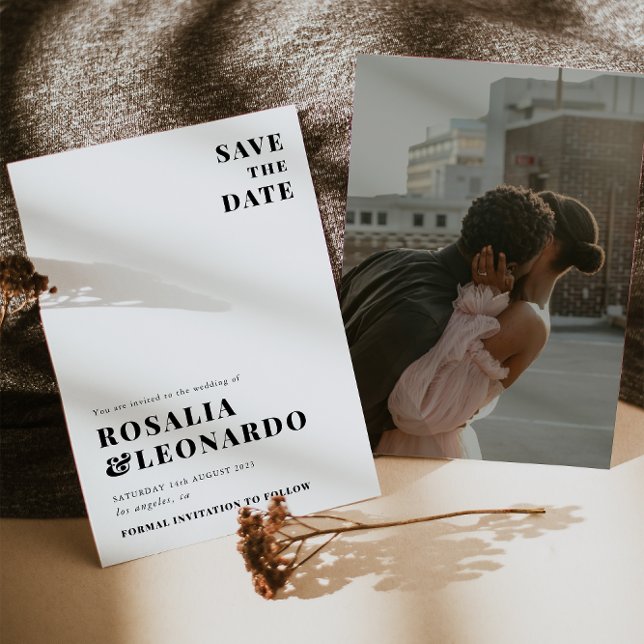 Moderne elegante Schwarz-Weiß-Hochzeit Einladung (Von Creator hochgeladen)