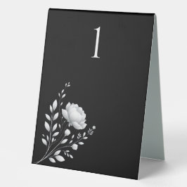 Moderne, elegante Schwarz-Weiß-Hochzeit Tischaufsteller