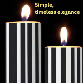 Moderne elegante Schwarz-Weiß-Kunstform Stumpenkerze