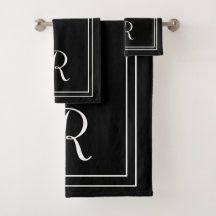 Moderne elegante Schwarz-Weiß-Monogramm