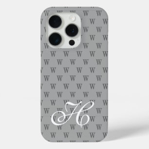 Moderne elegante Schwarz-Weiß-Monogramm-Muster Case-Mate iPhone Hülle