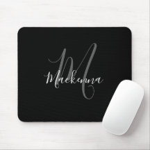 Moderne elegante Schwarz-weiße Monogram Script Gir