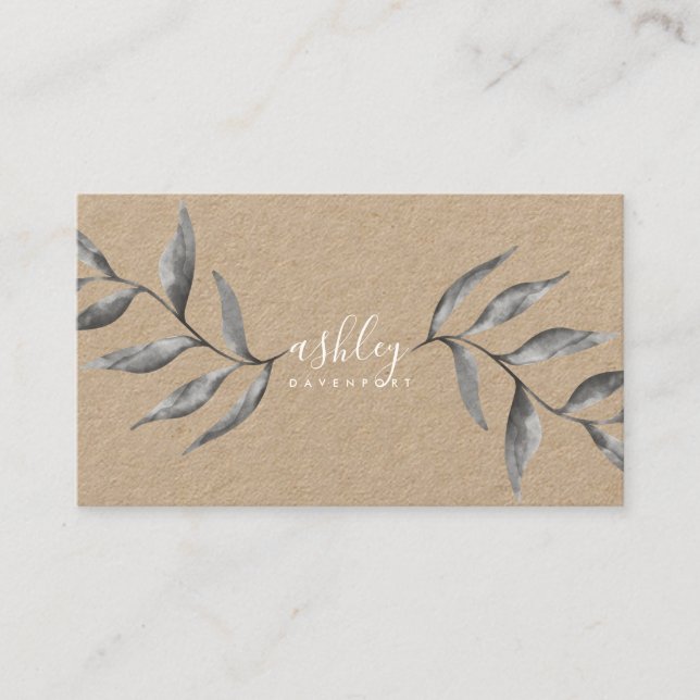 Moderne, elegante schwarze Aquarellkraft Visitenkarte (Vorderseite)