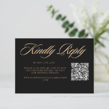 Moderne elegante schwarze Schrift Hochzeits-QR-Cod