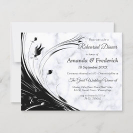 Moderne elegante Schwarze Silhouette auf weißem Ma Einladung