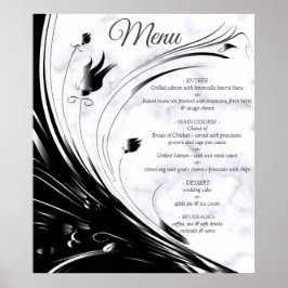 Moderne elegante Schwarze Silhouette auf weißem Ma Poster
