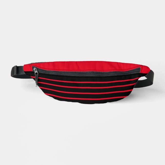 Moderne Elegante Schwarze Streifen Bauchtasche (Vorderseite)