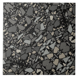 Moderne elegante schwarze Terrazzo Kunstvoll wande Fliese