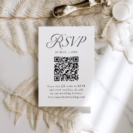 Moderne, elegante schwarze Typografie - QR-Code fü RSVP Karte