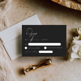 Moderne elegante schwarze und weiße Hochzeits-RSVP RSVP Karte