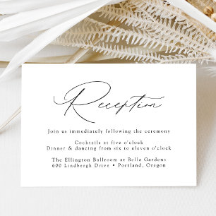 Moderne elegante schwarze und weiße Hochzeitsempfa Begleitkarte