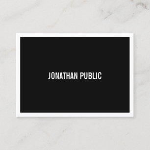 Moderne elegante schwarze weiße minimalistische pr visitenkarte