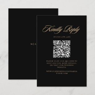 Moderne elegante schwarze weiße Rosenhochzeit RSVP Karte