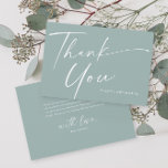 Moderne, elegante Script Baby Dusche Dankeskarte<br><div class="desc">Moderne elegante Script Baby Dusche Danke Karte. Klicken Sie auf die Schaltfläche Personalisieren, um dieses Design mit Ihren Details anzupassen. Um die Hintergrundfarben und Schriftart zu ändern, klicken Sie auf die Schaltfläche Design weiter bearbeiten, um weitere Optionen zu erhalten. Das ist Teil einer größeren Babydusche-Kollektion. Weitere Informationen finden Sie unten....</div>