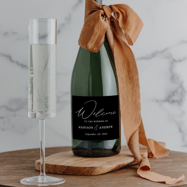 Moderne, elegante Script Black and White Wedding (Von Creator hochgeladen)