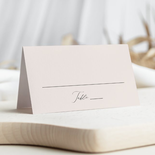 Moderne, elegante Script-Cream-Hochzeit Platzkarte (Von Creator hochgeladen)