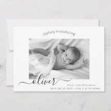 Moderne, elegante Script Foto Collage New Baby Bir