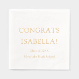 Moderne, elegante Script Gold Glückwunschs Abschlu Servietten Mit Folie