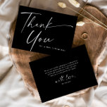 Moderne, elegante Script-Hochzeit Dankeskarte<br><div class="desc">Moderne,  elegante Script Hochzeit danke Ihnen Karte. Klicken Sie auf die Schaltfläche Personalisieren,  um dieses Design mit Ihren Details anzupassen. Um die Hintergrundfarben und Schriftart zu ändern,  klicken Sie auf die Schaltfläche Design weiter bearbeiten,  um weitere Optionen zu erhalten.</div>