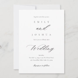 Moderne, elegante Script-Hochzeit Einladung