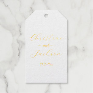 Moderne, elegante Script-Hochzeit Geschenkanhänger