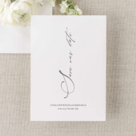Moderne, elegante Script-Hochzeit Rette Einladung