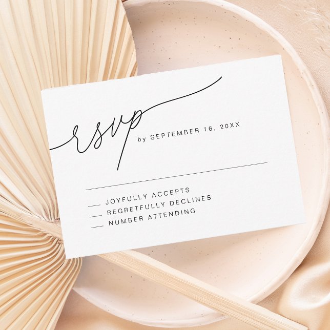 Moderne, elegante Script-Hochzeit RSVP Karte (Modern Elegant Script Wedding RSVP Card)