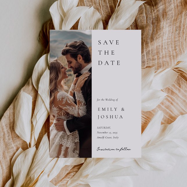 Moderne, elegante Script-Hochzeit Save The Date (Von Creator hochgeladen)