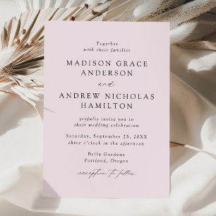 Moderne, elegante Script Lavender Wedding Einladung