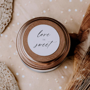 Moderne elegante Script-Liebe ist süße Favoriten Runder Aufkleber