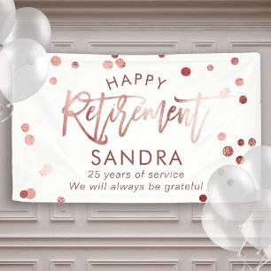 Moderne elegante Script-Rose Gold Happy Rentiremen Banner
