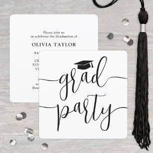 Moderne, elegante Script Simple Graduation Party Einladung