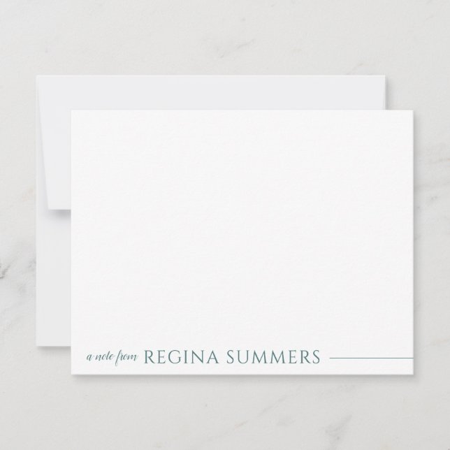 Moderne Elegante Seafoam Green Personal Stationery Mitteilungskarte (Vorderseite)