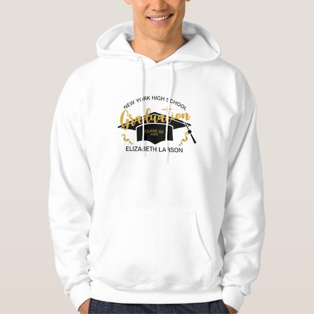 Moderne Elegante Senior Golden Black Hoodie (Vorderseite)