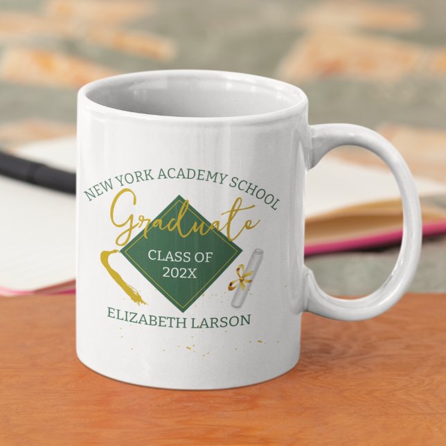 Moderne Elegante Senior Green Themed Kaffeetasse (Von Creator hochgeladen)