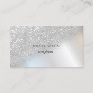 Moderne elegante silberne Glitter-Bokeh-Ombre Visitenkarte