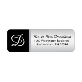 Moderne elegante Silver Black Monogram Initials